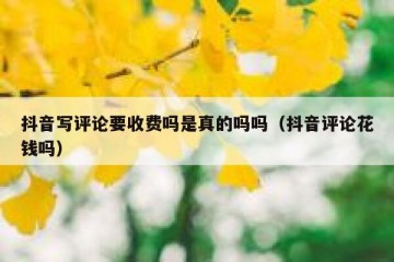 抖音写评论要收费吗是真的吗吗（抖音评论花钱吗）