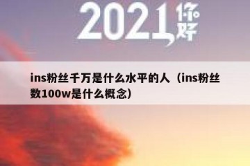 ins粉丝千万是什么水平的人（ins粉丝数100w是什么概念）