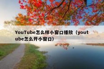 YouTube怎么样小窗口播放（youtube怎么开小窗口）