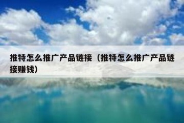 推特怎么推广产品链接（推特怎么推广产品链接赚钱）