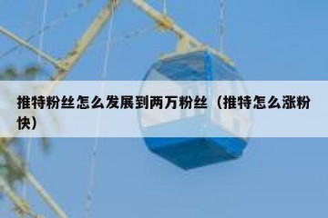 推特粉丝怎么发展到两万粉丝（推特怎么涨粉快）