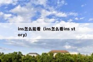 ins怎么能看（ins怎么看ins story）