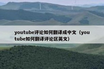 youtube评论如何翻译成中文（youtube如何翻译评论区英文）
