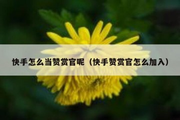 快手怎么当赞赏官呢（快手赞赏官怎么加入）