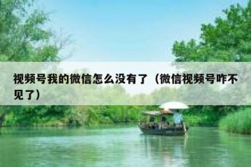 视频号我的微信怎么没有了（微信视频号咋不见了）
