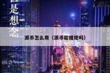 派币怎么用（派币能提现吗）