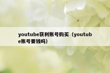youtube获利账号购买（youtube账号要钱吗）