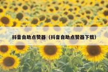 抖音自助点赞器（抖音自助点赞器下载）