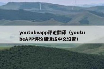 youtubeapp评论翻译（youtubeAPP评论翻译成中文设置）