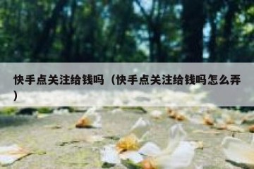 快手点关注给钱吗（快手点关注给钱吗怎么弄）