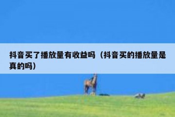 抖音买了播放量有收益吗（抖音买的播放量是真的吗）