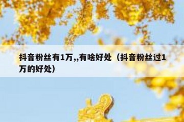 抖音粉丝有1万,,有啥好处（抖音粉丝过1万的好处）