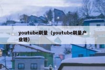 youtube刷量（youtube刷量产业链）
