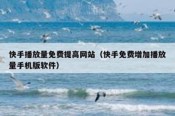 快手播放量免费提高网站（快手免费增加播放量手机版软件）