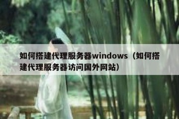 如何搭建代理服务器windows（如何搭建代理服务器访问国外网站）