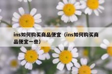 ins如何购买商品便宜（ins如何购买商品便宜一些）