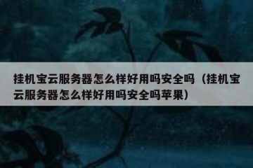 挂机宝云服务器怎么样好用吗安全吗（挂机宝云服务器怎么样好用吗安全吗苹果）