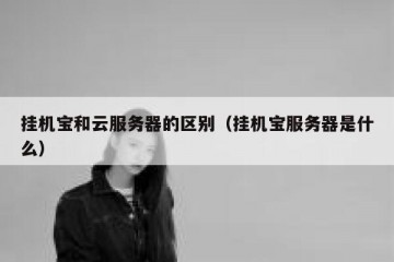挂机宝和云服务器的区别（挂机宝服务器是什么）