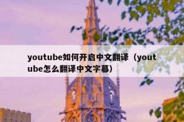 youtube如何开启中文翻译（youtube怎么翻译中文字幕）