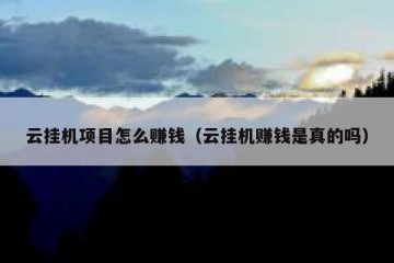 云挂机项目怎么赚钱（云挂机赚钱是真的吗）