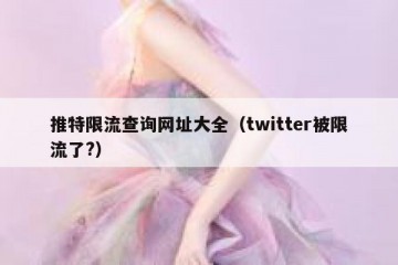 推特限流查询网址大全（twitter被限流了?）