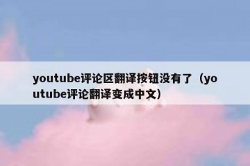 youtube评论区翻译按钮没有了（youtube评论翻译变成中文）