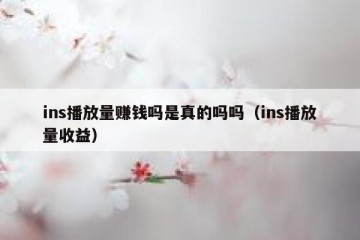 ins播放量赚钱吗是真的吗吗（ins播放量收益）