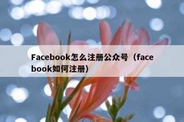 Facebook怎么注册公众号（facebook如何注册）