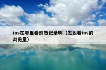 ins在哪里看浏览记录啊（怎么看ins的浏览量）
