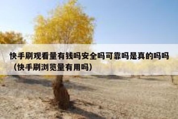 快手刷观看量有钱吗安全吗可靠吗是真的吗吗（快手刷浏览量有用吗）