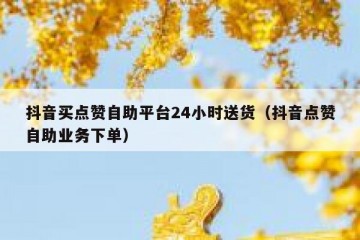 抖音买点赞自助平台24小时送货（抖音点赞自助业务下单）