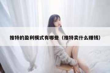推特的盈利模式有哪些（推特卖什么赚钱）