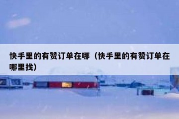 快手里的有赞订单在哪（快手里的有赞订单在哪里找）