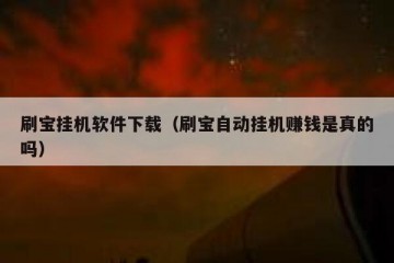 刷宝挂机软件下载（刷宝自动挂机赚钱是真的吗）