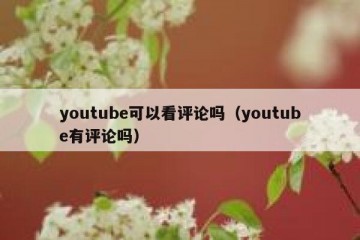 youtube可以看评论吗（youtube有评论吗）