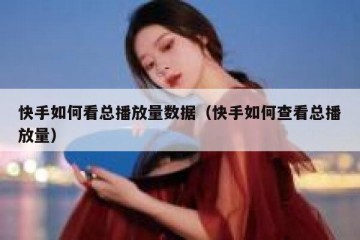 快手如何看总播放量数据（快手如何查看总播放量）