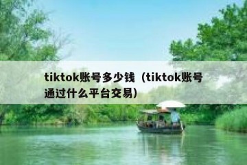 tiktok账号多少钱（tiktok账号通过什么平台交易）