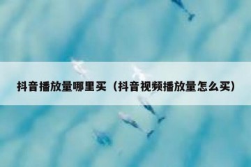 抖音播放量哪里买（抖音视频播放量怎么买）