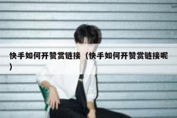 快手如何开赞赏链接（快手如何开赞赏链接呢）