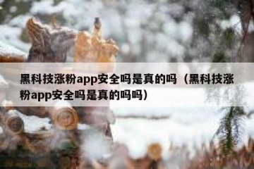 黑科技涨粉app安全吗是真的吗（黑科技涨粉app安全吗是真的吗吗）