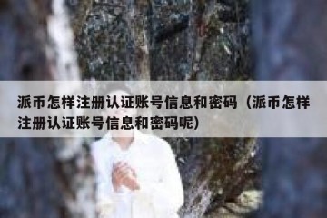 派币怎样注册认证账号信息和密码（派币怎样注册认证账号信息和密码呢）
