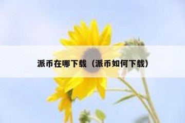 派币在哪下载（派币如何下载）