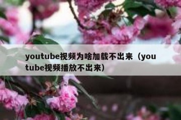 youtube视频为啥加载不出来（youtube视频播放不出来）
