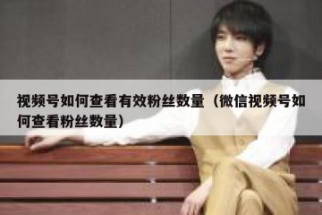 视频号如何查看有效粉丝数量（微信视频号如何查看粉丝数量）