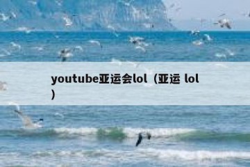 youtube亚运会lol（亚运 lol）