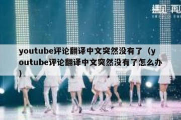 youtube评论翻译中文突然没有了（youtube评论翻译中文突然没有了怎么办）