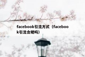 facebook引流方式（facebook引流合规吗）