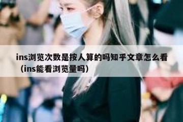 ins浏览次数是按人算的吗知乎文章怎么看（ins能看浏览量吗）