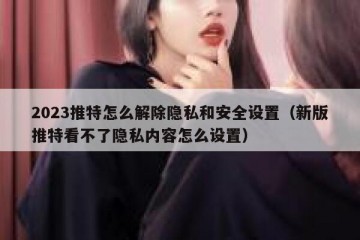2023推特怎么解除隐私和安全设置（新版推特看不了隐私内容怎么设置）
