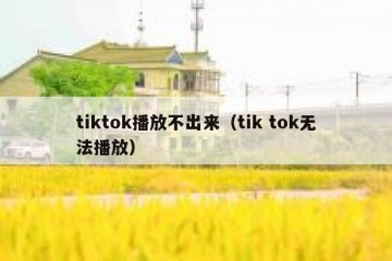 tiktok播放不出来（tik tok无法播放）